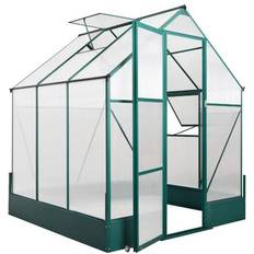 OutSunny Freestanding Greenhouses OutSunny 6' 7' Polycarbonate Greenhouse, Small Greenhouse Kit for Backyard/Outdoor with Temperature Controlled Window