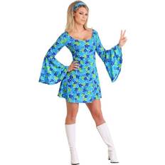 Hippie Costumes Fun Women's Wild Flower 70s Disco Dress Costume Plus Size