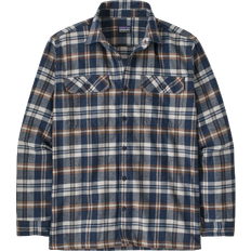 Blå - Herre Skjorter Patagonia Long Sleeved Organic Cotton Midweight Fjord Flannel Shirt - Fields/New Navy