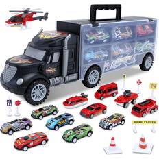 HAENPLE Cars Truck Toys Transport Carrier Set