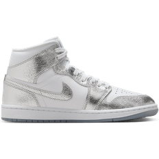 Nike Air Jordan 1 - Women Sneakers Nike Air Jordan 1 Mid SE W - White/Wolf Grey/Metallic Silver