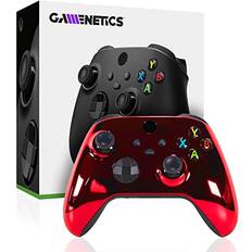 Game Controllers Gamenetics Custom Official Wireless Bluetooth Controller for Xbox Series X/S and Xbox One Console Un-Modded Video Gamepad Remote Chrome Red