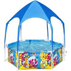 Bestway Freestanding Pools Bestway 6 ft. x 6 ft. Round 20 in. Kiddie Pool with Shaded Canopy