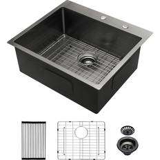 Full-Size Sinks Rainlex 25 L 22 W Drop-in Single Bowl Gauge Kitchen Sink