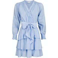 Dame Kjoler Neo Noir Ada S Voile Dress - Light Blue