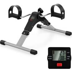 Costway Exercise Bikes Costway Under Desk Exercise Bike Pedal Exerciser with LCD Display for Legs and Arms Workout-Black