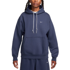 Nike blue hoodie Nike Men's Solo Swoosh Fleece Pullover Hoodie - Thunder Blue/White