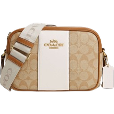 Bags Coach Outlet Jamie Camera Bag In Signature Canvas With Stripe - Im/Light Khaki/Chalk Lt Saddle
