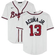 Atlanta Braves Game Jerseys Fanatics Authentic Ronald Acuña Jr. Atlanta Braves Autographed White Nike Replica Jersey with "40/70 Club" Inscription