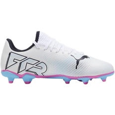 Football Shoes Children's Shoes Puma Youth Future 7 Play FG/AG - White/Black/Poison Pink