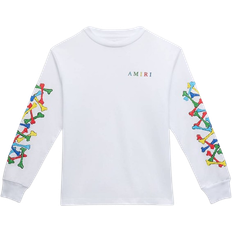 T-shirts Children's Clothing Amiri Kids Bones Scribble Long Sleeve T-shirt - White