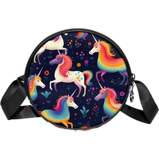 Klurent Rainbow Unicorn Cartoon Diagonal Shoulder Bag - Multicolored