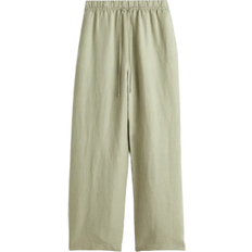 H&M Linen-Blend Pull-On Pants - Light Khaki Green
