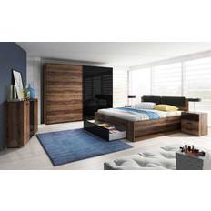 140 cm Betten-Sets Schlafzimmer 5 tlg DANTOS inkl.Doppelbett Betten-Sets