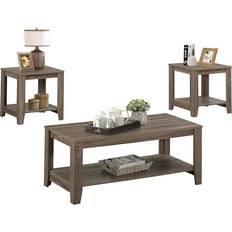 Small Tables Monarch Specialties Rectangle Dark Taupe 20x42" 3pcs