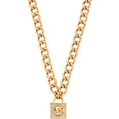 Michael Kors Jewelry Michael Kors Precious Pavé Lock Necklace - Gold/Transparent