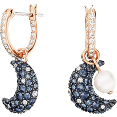 Black Earrings Swarovski Luna Drop Earrings - Rose Gold/Pearl/Transparent