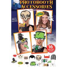 Fotoprops, Partyhüte & Ordensbänder Horror-Shop 16-teiliges halloween party foto booth set grün/schwarz/beige/rot