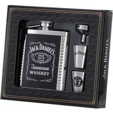 Hip Flasks Jack Daniels Leather & Stainless Steel 6oz Cover Gift Set