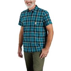Carhartt 3XL - Men Shirts Carhartt Relaxed-Fit Lightweight Short-Sleeve Plaid Shirt for Men Navy