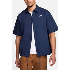 Nike Shirts Nike Men's Club Short-Sleeve Oxford Button-Up Shirt in Blue, FN3902-410