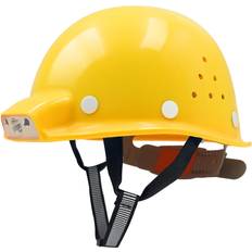 Schutzhelme Tacklife Mustbau MBU-ZC111-YEL Bauhelm,Schutzhelm,Arbeitshelm,Bauarbeiterhelm, USB-Ladegerät-Licht, 53-62cm Einstellbar