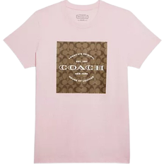 Coach Signature T Shirt In Organic Cotton - Light Pink