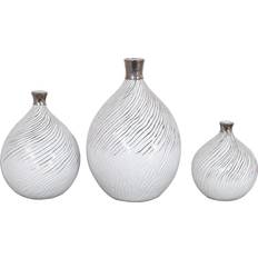 AFD Home Contemporary Swirl Silver Vase 11.5" 3