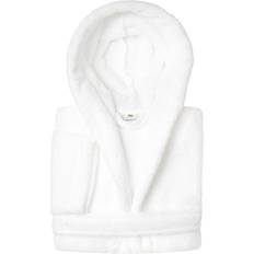 Authentic Hotel and Spa Kid's Super Plush Double Brushed Hooded Bathrobe - White