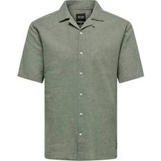 Only & Sons Caiden Slim Fit Resort Collar Shirt - Green/Swamp