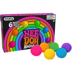 Plastic Fidget Toys Schylling Rainboh Teenie Nee Doh Stress Balls 6pcs