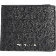 Bomull Lommebøker Michael Kors Greyson Logo Billfold Wallet With Coin Pocket - Black