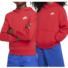 Red Hoodies Nike Older Kid's Sportswear Club Fleece Pullover Hoodie - University Red/White