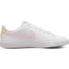 Indoor Sport Shoes Children's Shoes Nike Court Legacy GS - White/Sesame/Honeydew/Pink Foam