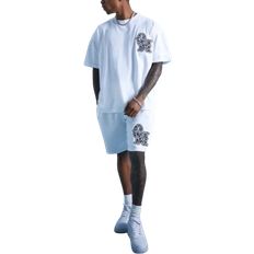 boohooMAN Men's Lil Tjay Oversized Applique T-shirt & Short Set - White