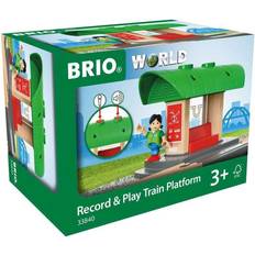Holzspielzeug Ergänzungen für Eisenbahnen BRIO Record & Play Train Platform 33840
