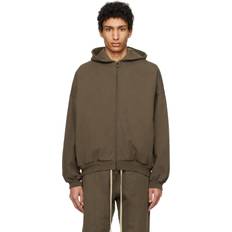 Fear of God Clothing Fear of God Brown Full Zip Hoodie Olive