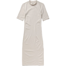 White - Women Dresses Nike Sportswear Essential Women's Tight Midi Dress - Light Orewood Brown/Sail