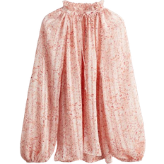 H&M Ruffle Trimmed Crêped Blouse - Light pink/Patterned