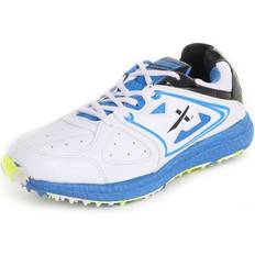 Cricket KD Vector Cricket Shoes Rubber Spike Atomic Pro Hockey Sports Studs Indoor Out Door Trek ShoesCKT White Blue 10
