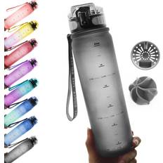 Live Infinitely Insulated Water Bottle with Marker BPA-Free 24 Oz Gray