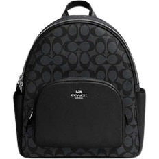 Coach Backpacks Coach Court Backpack In Signature Canvas - Silver/Graphite/Black