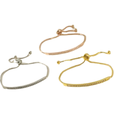 Metall Armbånd By Laila Cross Border Bracelet Set of 3 - Silver/Rose Gold/Gold/Transparent