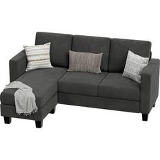 Victone Convertible Sectional Dark Gray 70.8" 3 Seater