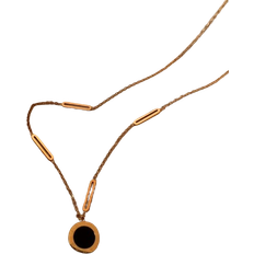 Svarte Halskjeder By Laila Ceres Roman Two-Tone Necklace - Gold/Black/White