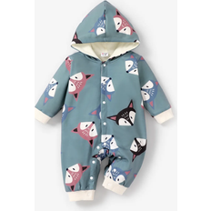 Patpat Children's Clothing Patpat Baby Boy/Girl Long-sleeve Fox Print Hooded Fleece Lined Jumpsuit