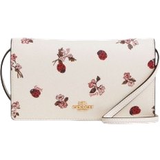 Credit Card Slots Clutches Coach Anna Foldover Clutch Crossbody With Ladybug Floral Print - Gold/Chalk Multi
