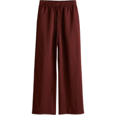 H&M Linen-Blend Pull-On Pants - Rust Red