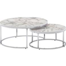 Rechteckige Tische Wohnling Modern Marble Beistelltisch 80cm 2Stk.