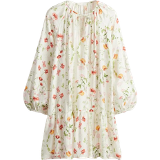 Løstsittende Kjoler H&M Tie-Detail Dress - White/Floral